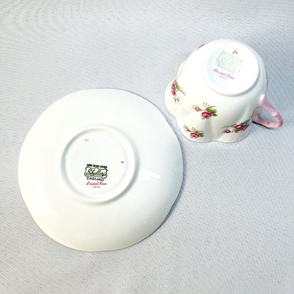 Shelley Dainty Teacup Saucer Bridal Rose Vintage Fine Bone China #13545 England - Picture 6 of 9